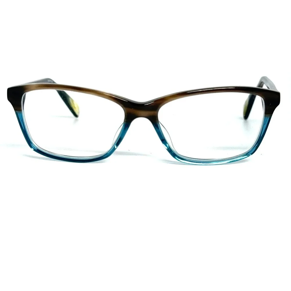 1919 Jessica L.10 Handmade Eyeglass Frames Brown Tortoise Teal 50-13-135